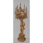 Torchère Au Chérubin En Bronze Doré époque Napoléon III