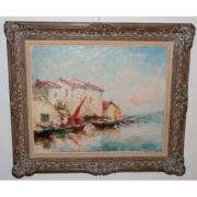 Tableau "les Martigues" Italo Giordani 1882-1956
