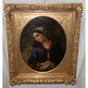 Tableau Portrait De Femme Signé N Diaz 1807-1876