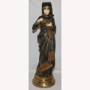 Grand Bronze Chryséléphantine Liseuse De Carrier Belleuse 1824-1887