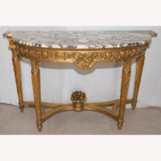Console Demi-lune En Bois Doré Style Louis XVI époque XIXe