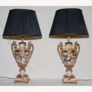 Paire De Lampes En Marbre époque Fin XIXe Siècle