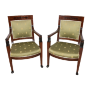 Paire de fauteuils en acajou époque 1er Empire