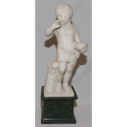 Sculpture En Marbre, Fillette , Italie Début XIXe