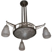 Lustre époque Art Déco signé Degué