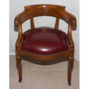 Fauteuil De Bureau En Noyer époque Restauration