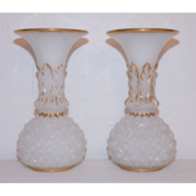 Paire de Vases En Opaline Baccarat Circa 1850