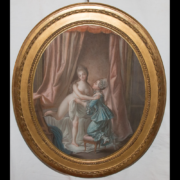 Pastel Ovale "la Toilette" Style Louis XVI , XIXe Siècle