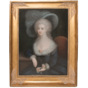 École Française-portait De Femme époque Louis XVI