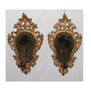 Paire De Miroirs En Bois Doré, Italie époque XVIIIe