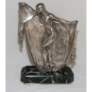 Danseuse Nue En Bronze Argenté Armand Lemo époque Art Déco