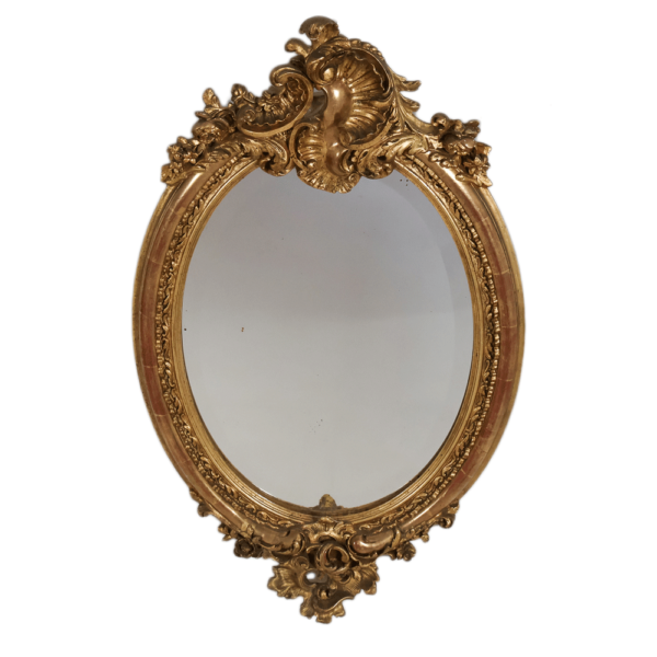 Miroir Ovale Doré époque Napoléon III