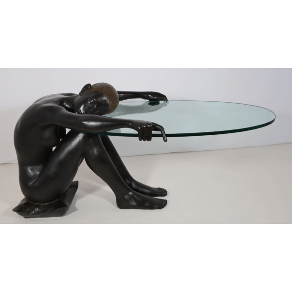 Table Basse Femme En Bronze Années 80