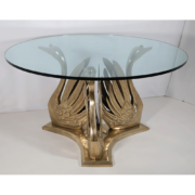 Table Ronde Cygnes En Bronze Années 70