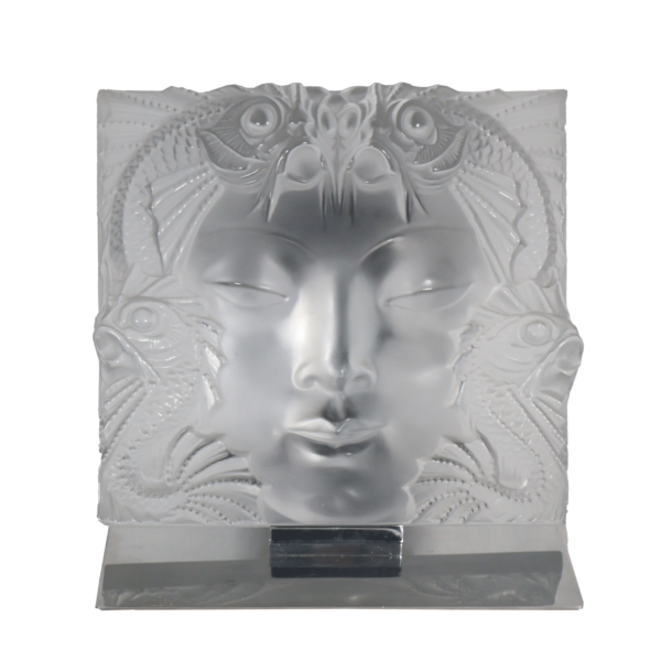 Lalique France Motif Décoratif "fontaine Poissons" Ou "masque Femme"