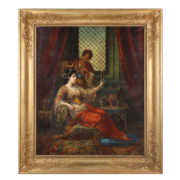 Femme au harem Huile sur toile Frédéric Borgella 1833-1901