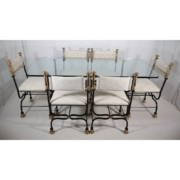 Table Et 6 Chaises Iron Savonarola Dante Années 60