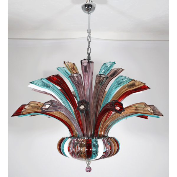 Lustre design en cristal de bohème coloré années 2000