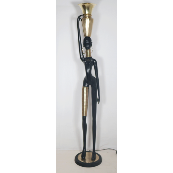 Lampadaire en Bronze "Femme girafe" attribué à Karl HAGUENAUER Années 1970