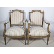 Paire de Fauteuils à la Reine Style Louis XVI fin XIXe