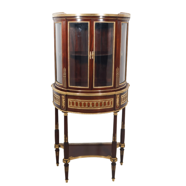Vitrine demi-lune attribuée à Paul Sormani, époque fin XIXe