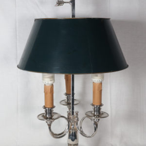 Lampe bouillotte en bronze argenté fin XIXe
