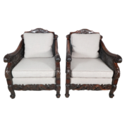 Paire de bergères anglaises Style George V vers 1910