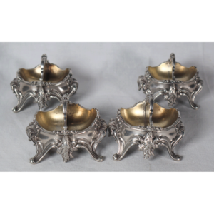 Suite de quatre de salières en argent massif et vermeil Boin-Taburet fin XIXe