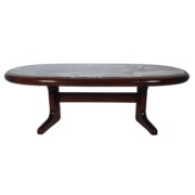 Table basse ovale scandinave années 80