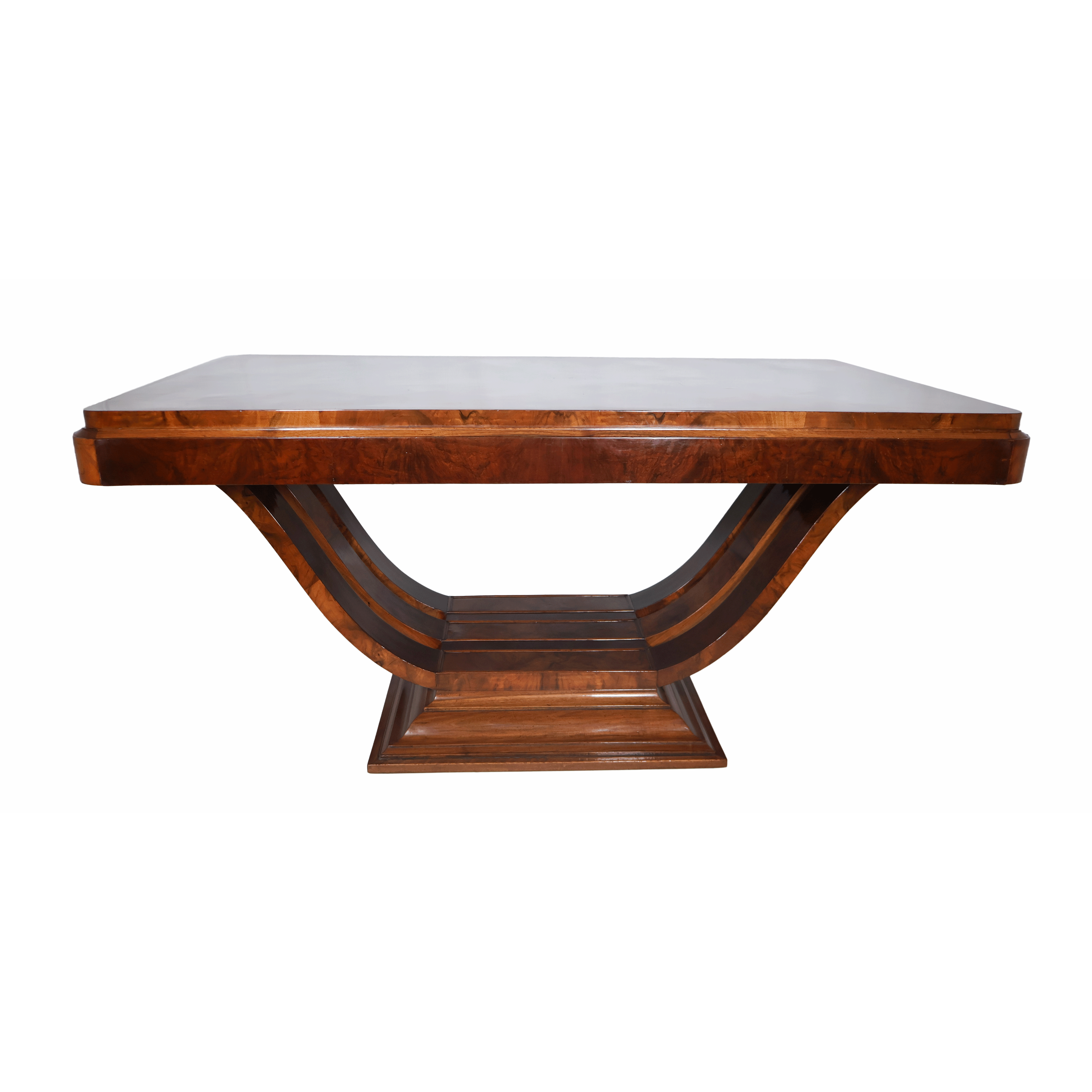 Table de salle à manger en noyer époque art déco