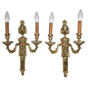 Paire d'appliques en bronze doré époque Louis XVI