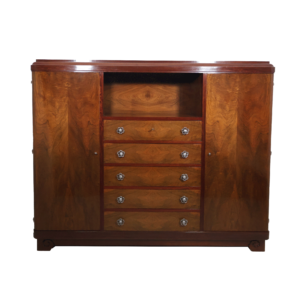 Bibliothèque en noyer Louis Majorelle (1859-1926) époque Art Déco