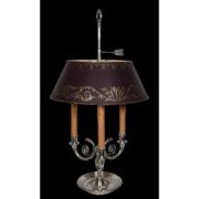 Lampe bouillotte de style Empire en bronze argenté début XXe