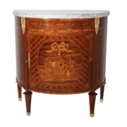 Meuble demi-lune de style Louis XVI fin XIXe siècle