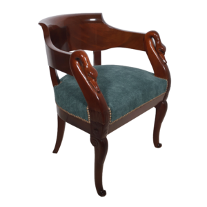 Fauteuil de bureau à col de cygne époque Empire