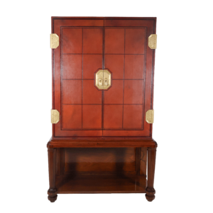 Cabinet en palissandre gainé de cuir époque Art déco