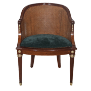 Fauteuil de bureau en acajou massif style Louis XVI fin XIXe