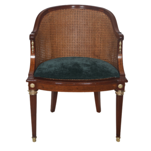 Fauteuil de bureau en acajou massif style Louis XVI fin XIXe