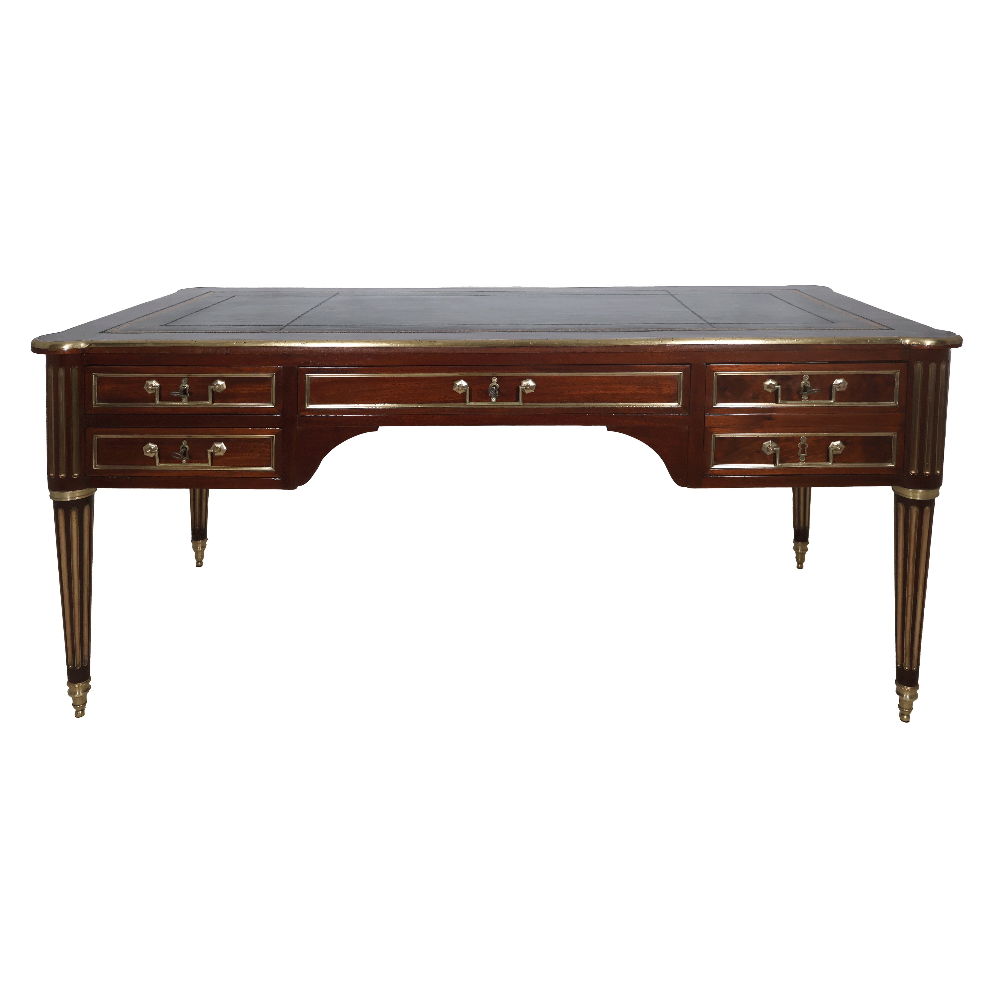 Bureau Plat à Tirettes Style Louis XVI Fin XIXe Siècle